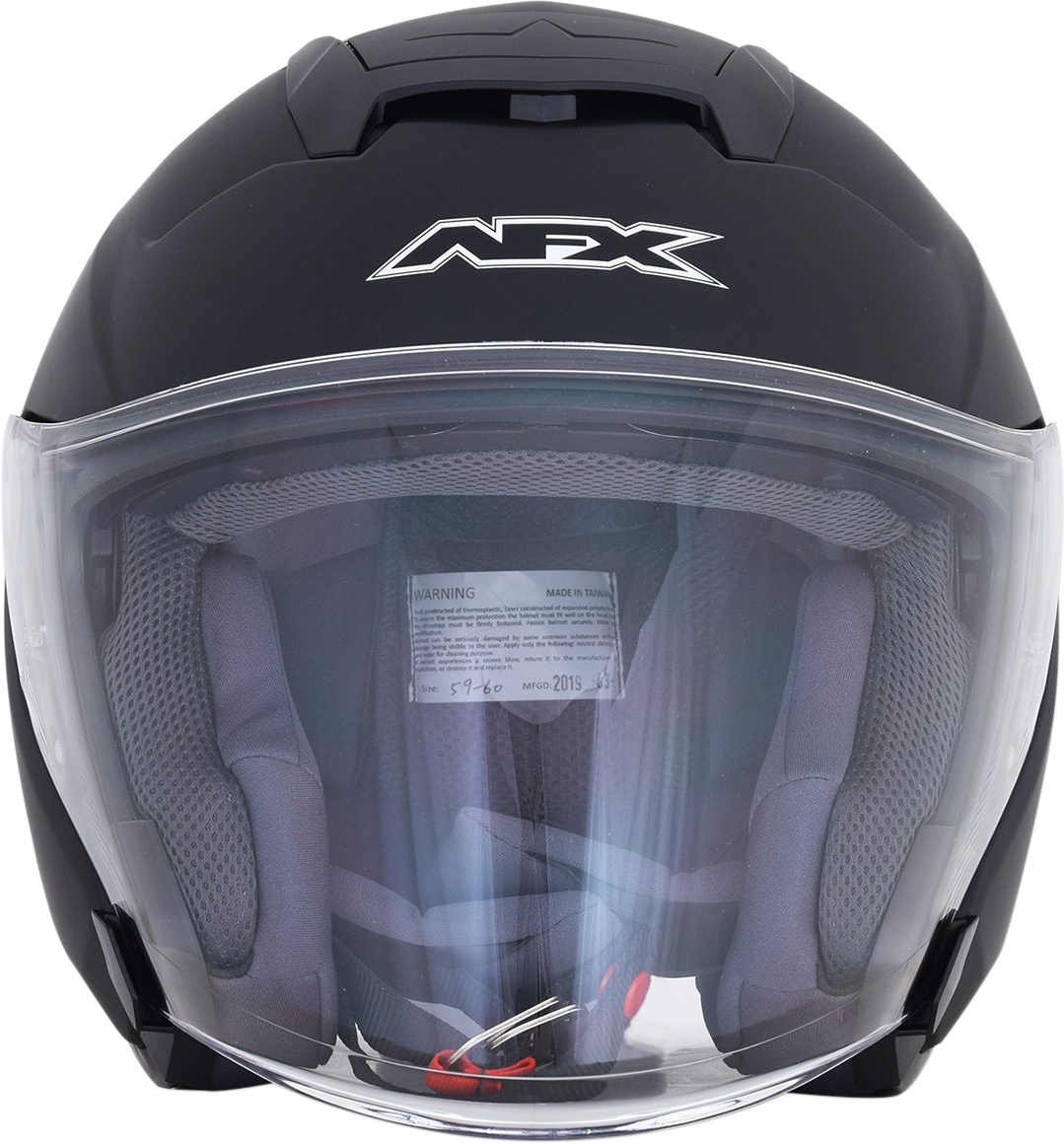 Bill's Exhausts AFX FX-60 helmet in matte black, 2XL size, with sleek aerodynamic design and secure strap.