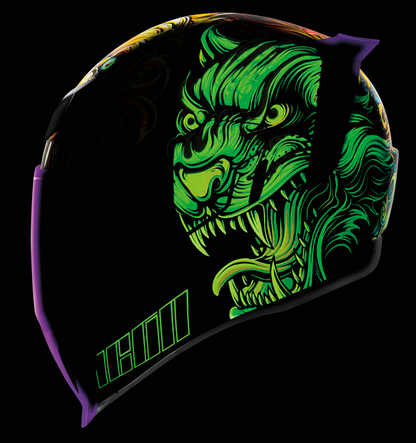 Blue ICON Airflite™ helmet in 3XL size with CSF23 design, featuring a sleek aerodynamic shape and clear visor.