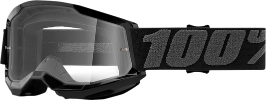 100% Youth Strata 2 Goggles - Black - Clear 50031-00001 - Howling Moto