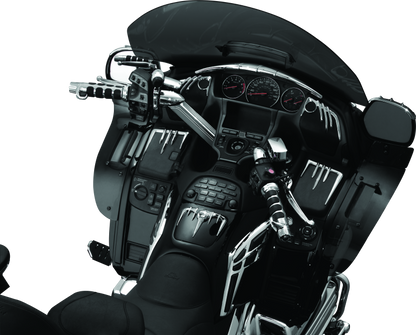 Chrome Kuryakyn Grip End Weights Part 6238 for motorcycle handlebars, designed to reduce vibration and improve grip comfort.