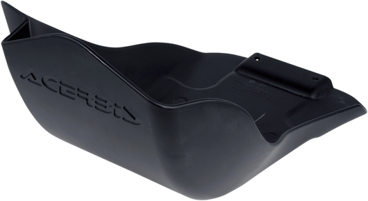 A black Acerbis skid plate for KX 450F motocross bike, designed to protect the bike's underside during off-road riding.