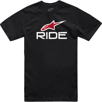 Bill's Exhausts Alpinstars Ride 4.0 T-Shirt in black, white, and red, 2XL, featuring sporty graphic design and comfortable fit.