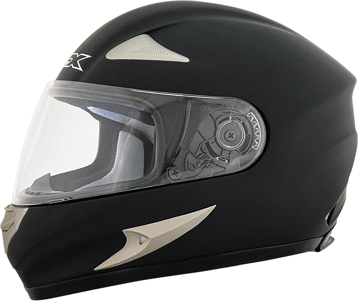 Black AFX FX-Magnus helmet in 3XL size with flat black finish, featuring a sleek helmet design for motorcycle riding.