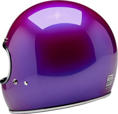BILTWELL Gringo Helmet in metallic grape finish, medium size, with glossy helmet shell and adjustable strap, brand Bill's Exhausts
