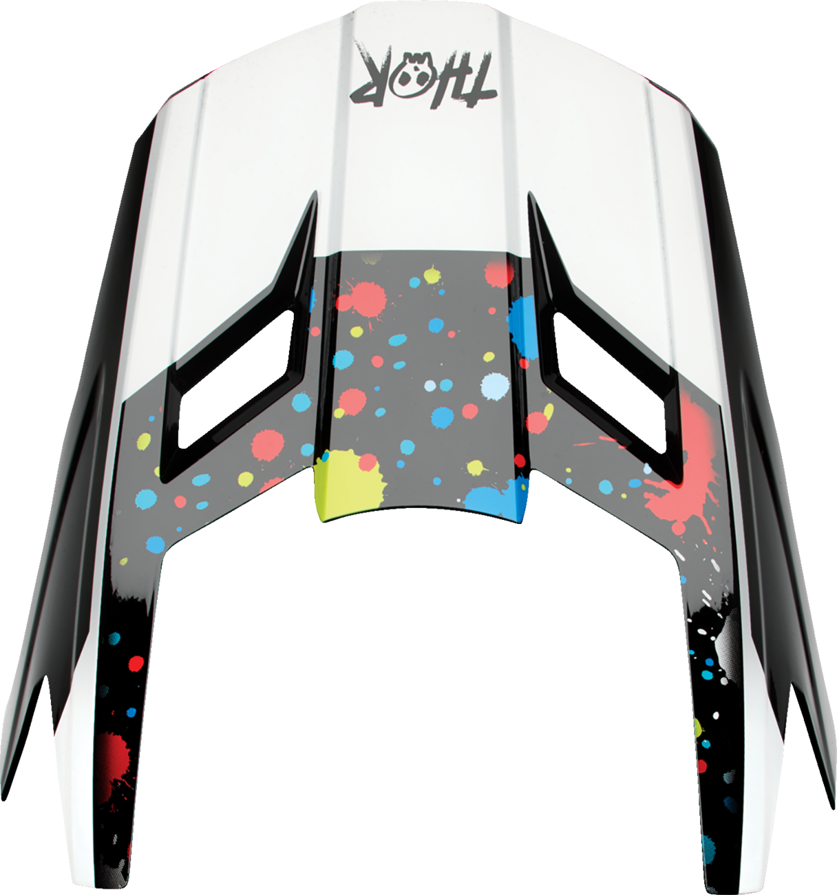 Black THOR Youth Fleet Visor Kit with Splat design, includes helmet visor and accessories for motocross or BMX riding.