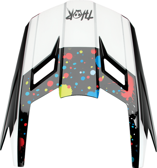 Black THOR Youth Fleet Visor Kit with Splat design, includes helmet visor and accessories for motocross or BMX riding.