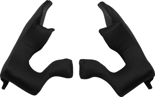Black THOR Fleet Cheek Pads for helmets, large size, featuring cushioned padding for comfort and secure fit.