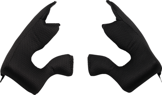 Black THOR Youth Fleet Cheek Pads in small size, designed for motorcycle helmets, shown against a plain background.