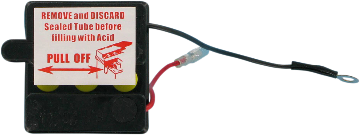Parts Unlimited 6N4A4D motorcycle and powersports vehicle conventional battery, shown in the image with terminals and casing.