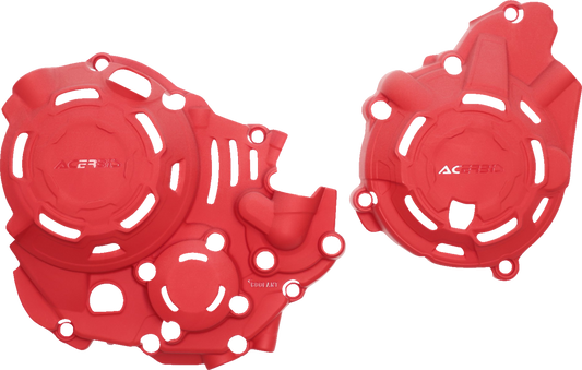 Red Acerbis X-Power Kit body for Honda CRF motorcycle, with detailed view of the ACERBIS brand product.