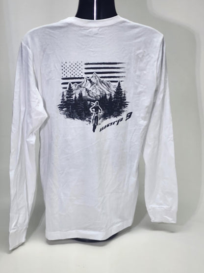 WarpWear Mountain Shirt, casual apparel with mountain print, featuring long sleeves and comfortable fit, by Warp9Racing.