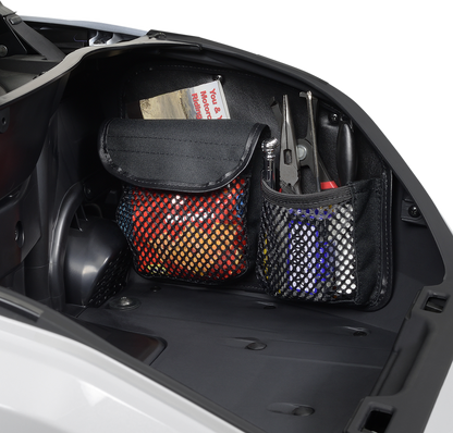 Bill's Exhausts SHOW CHROME trunk organizer for engine, featuring chrome finish and multiple compartments for vehicle storage.