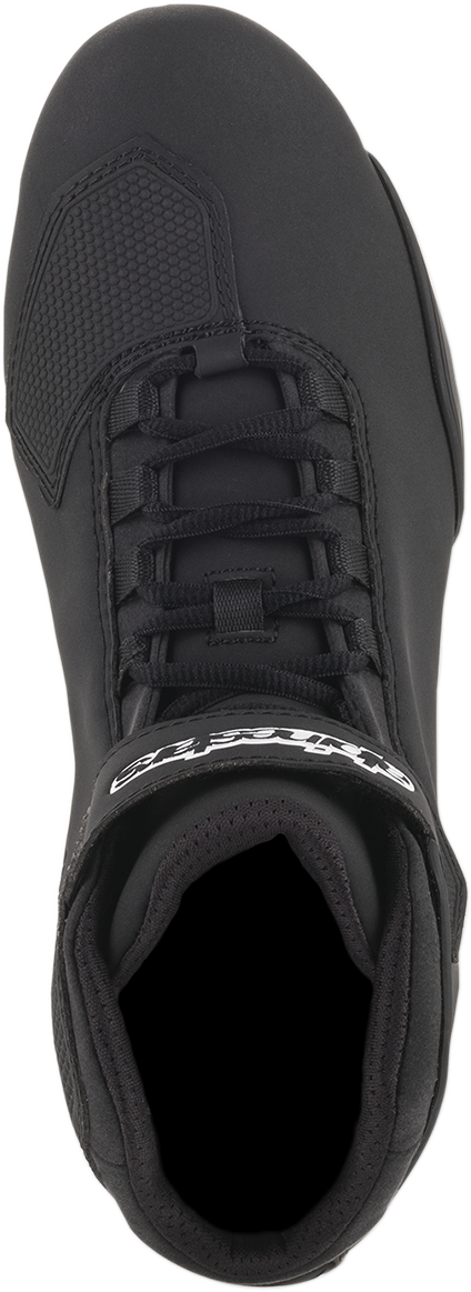 Alpinestars Sektor motorcycle shoes in black and yellow fluorescent, US size 7.5, with visible branding and sporty design