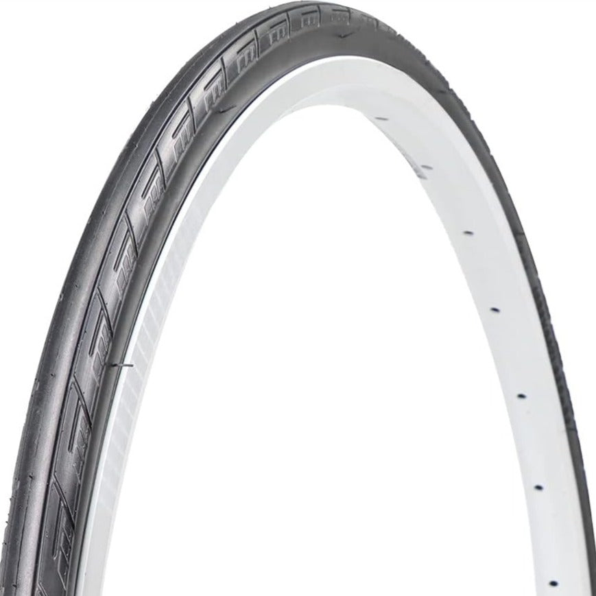 Hycline MoGan 700x25C bicycle tire with black rubber tread and sidewalls, suitable for road cycling.