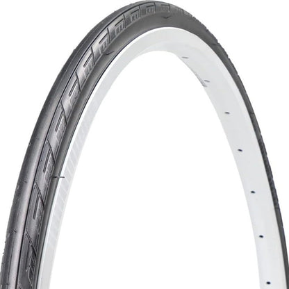 Hycline MoGan 700x25C bicycle tire with black rubber tread and sidewalls, suitable for road cycling.