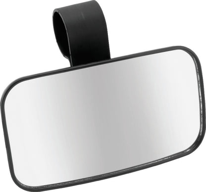 QuadBoss universal rear and side view mirror for powersports vehicles, showing reflective glass and mounting bracket.