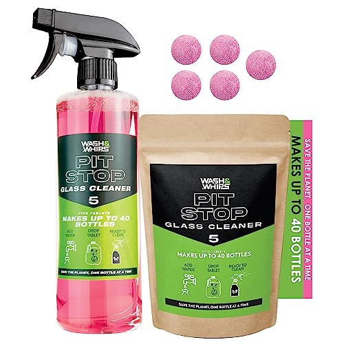 WASH&WHIPS Pit Stop Glass Cleaner / All Surface Cleaner Refill Tablets (Makes 5 Gallons) - Howling Moto