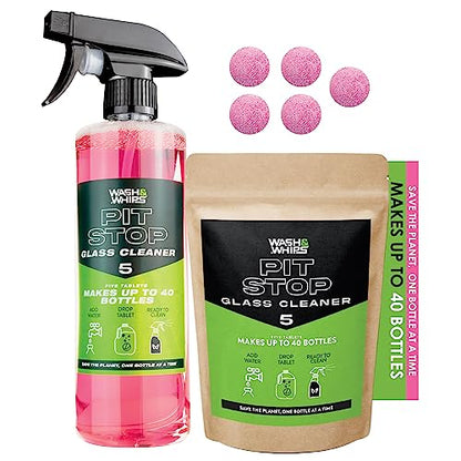 WASH&WHIPS Pit Stop Glass Cleaner / All Surface Cleaner Refill Tablets (Makes 5 Gallons) - Howling Moto
