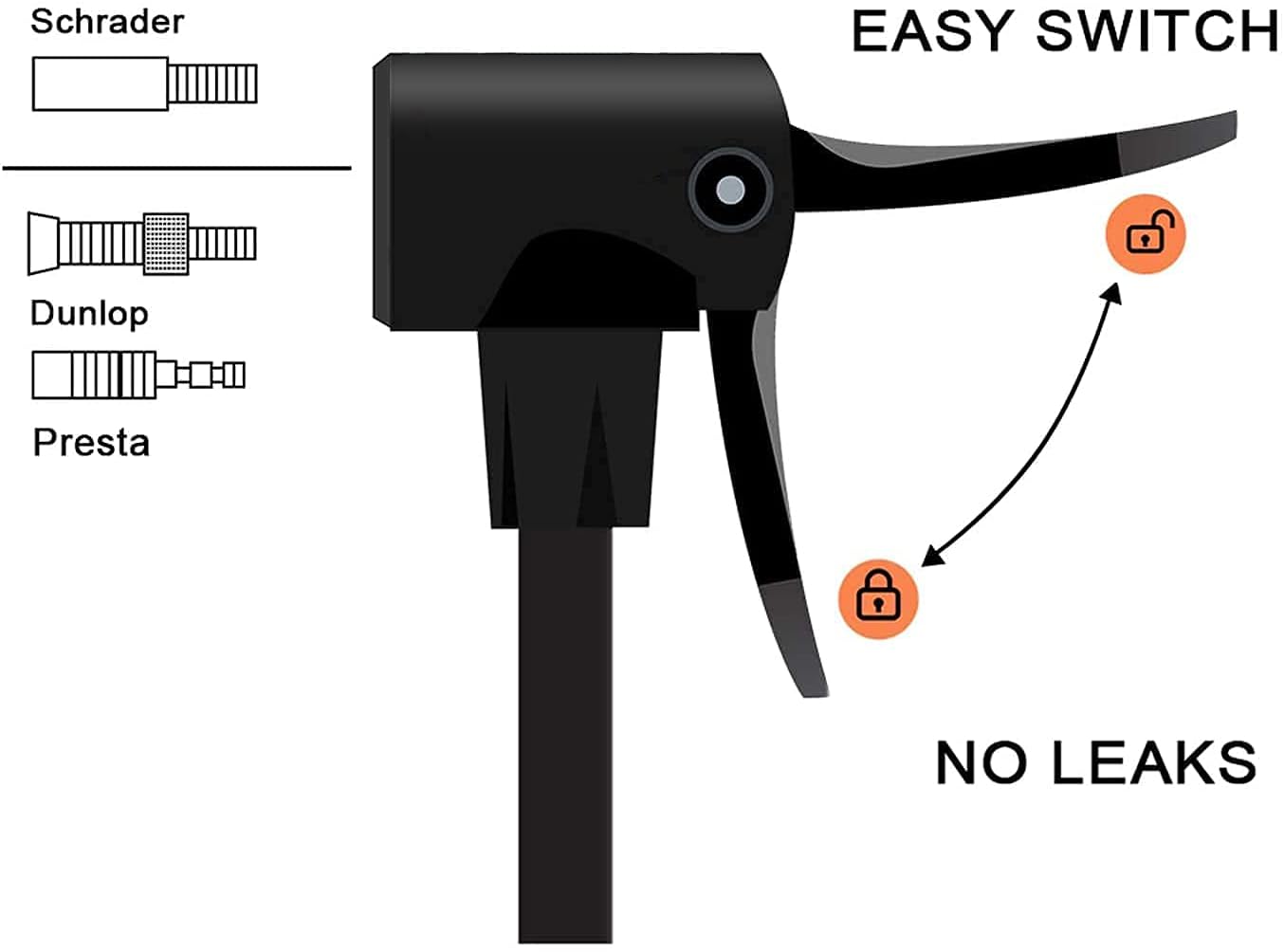 Hycline basic bicycle pump with a compact design, black and silver body, and a flexible hose for easy tire inflation.