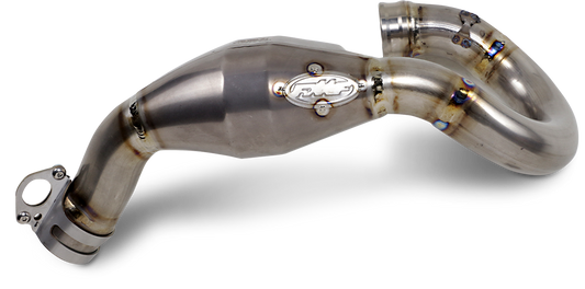 FMF MegaBomb exhaust header for Gas Gas EX 350F, KTM 350 XC-F, Husqvarna 2019-2022 bikes, featuring durable metal construction.