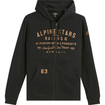 Alpinestars Region Hoodie in black, size XL, featuring a casual fit and embroidered logo on the front.