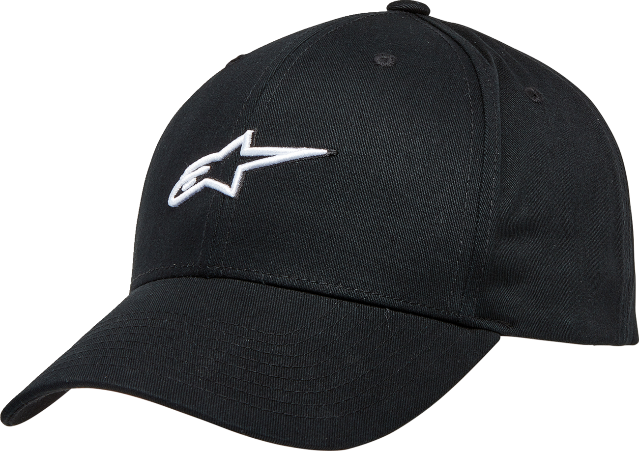 Black ALPINESTARS Women's Spirited Hat, one size, with branded logo and stylish design, made for comfortable casual wear.