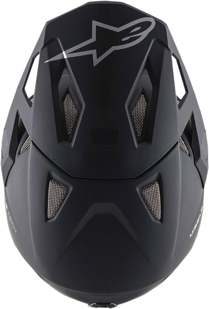 Alpinestars Missile Tech MIPS bicycle helmet in matte black, medium size, with aerodynamic design and ventilation features.
