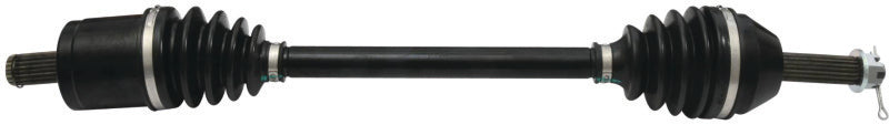QuadBoss front left rugged axle for 2006-2007 Polaris Ranger 500 and XP 700 utility vehicles, showing the sturdy metal construction.