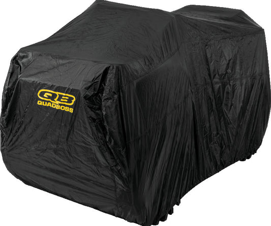 QuadBoss XL PowerSports quad cover in black, heavy-duty water-repellent and UV-resistant protection for all-terrain vehicles.