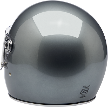 BILTWELL Gringo S helmet in metallic sterling finish, XS size, with sleek open-face design and classic vintage style.