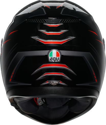 AGV K3 helmet in synthetic black and red with Pinlock lens and ventilation system, small size, showing front view.