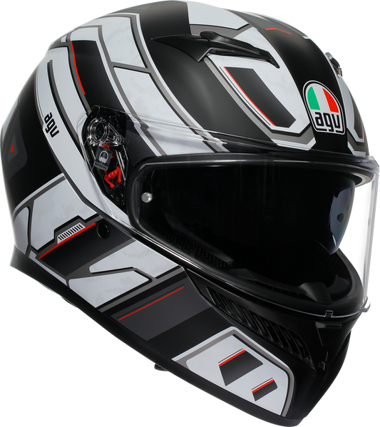 AGV K3 Helmet Rivia Matte Black/White Medium - High-Performance Motorcycle Protection