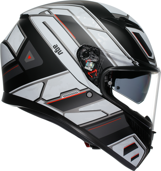 AGV K3 Helmet Rivia - Matte Black and White, Small (Part Number 2118381004-019-S)