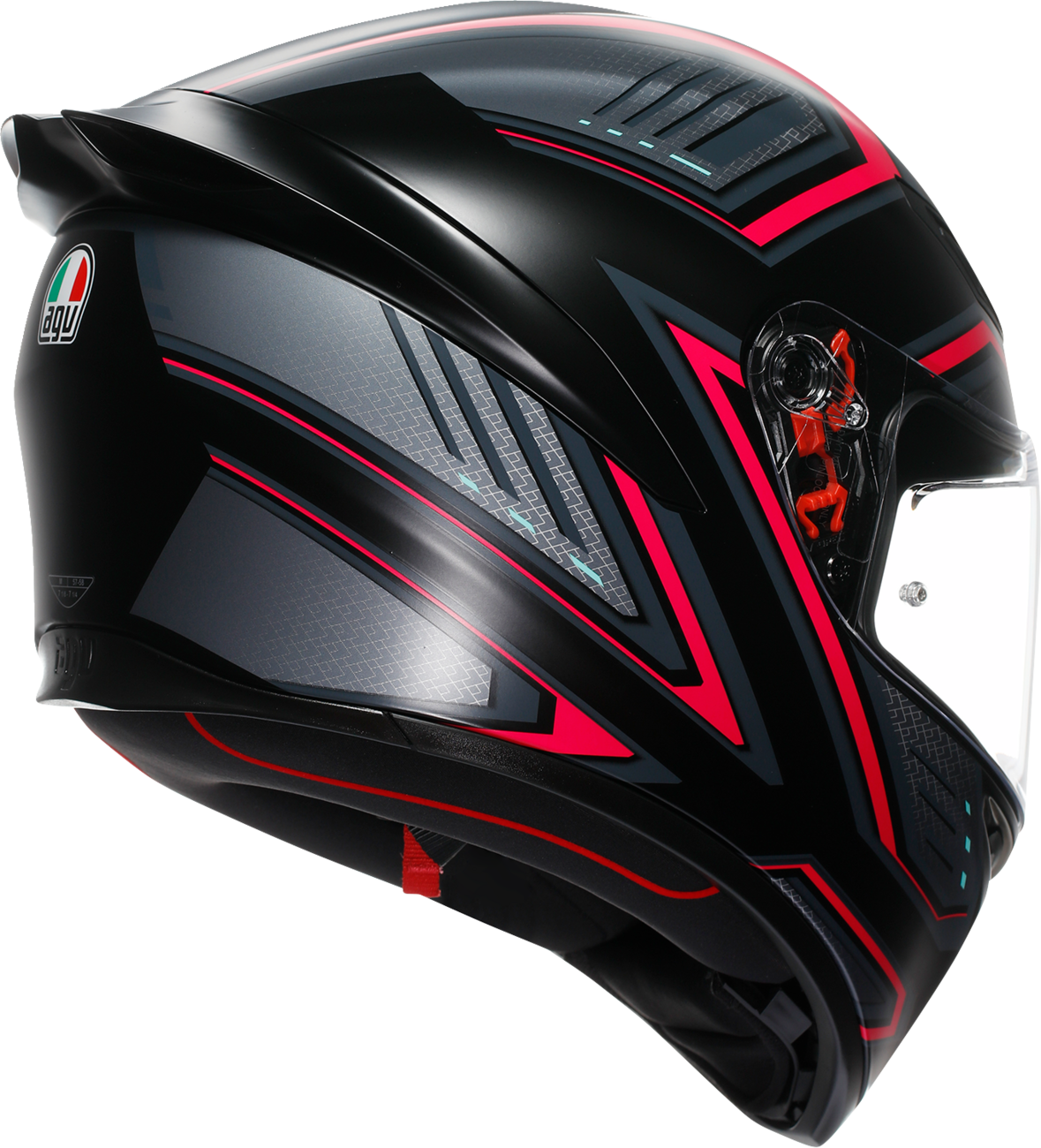 AGV K1 S motorcycle helmet in matte black and pink, XL size, featuring ventilation and aerodynamic design.