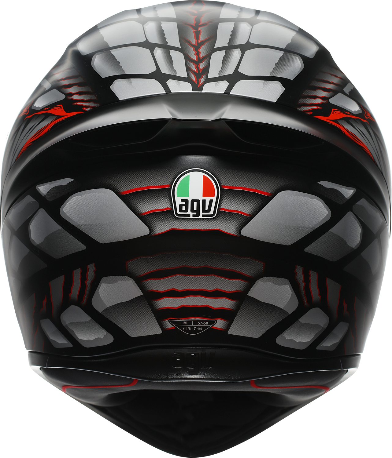 AGV K1 S Lyzard matte black, gray, and red motorcycle helmet with XL size, sleek design, and aerodynamic shape.