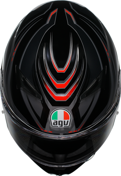 AGV K3 Helmet Syth Black/Red XL – High-Performance Motorcycle Helmet with Pinlock® Lens and Advanced Ventilation