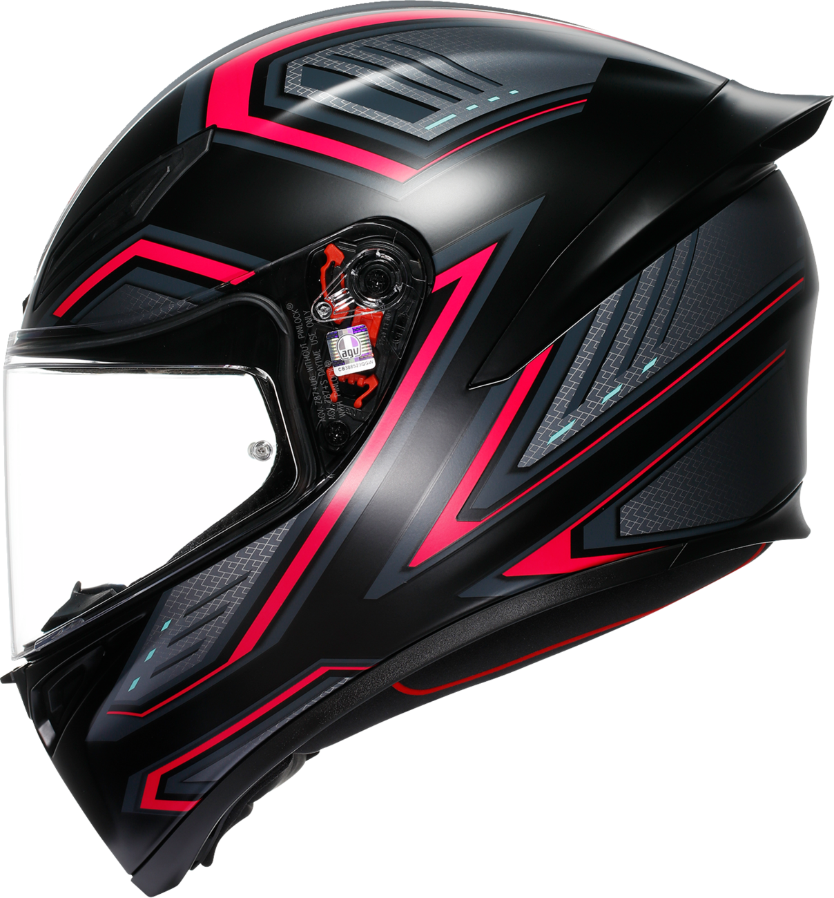 AGV K1 S motorcycle helmet in matte black and pink with ventilation and aerodynamic design, size XL, for safe riding.