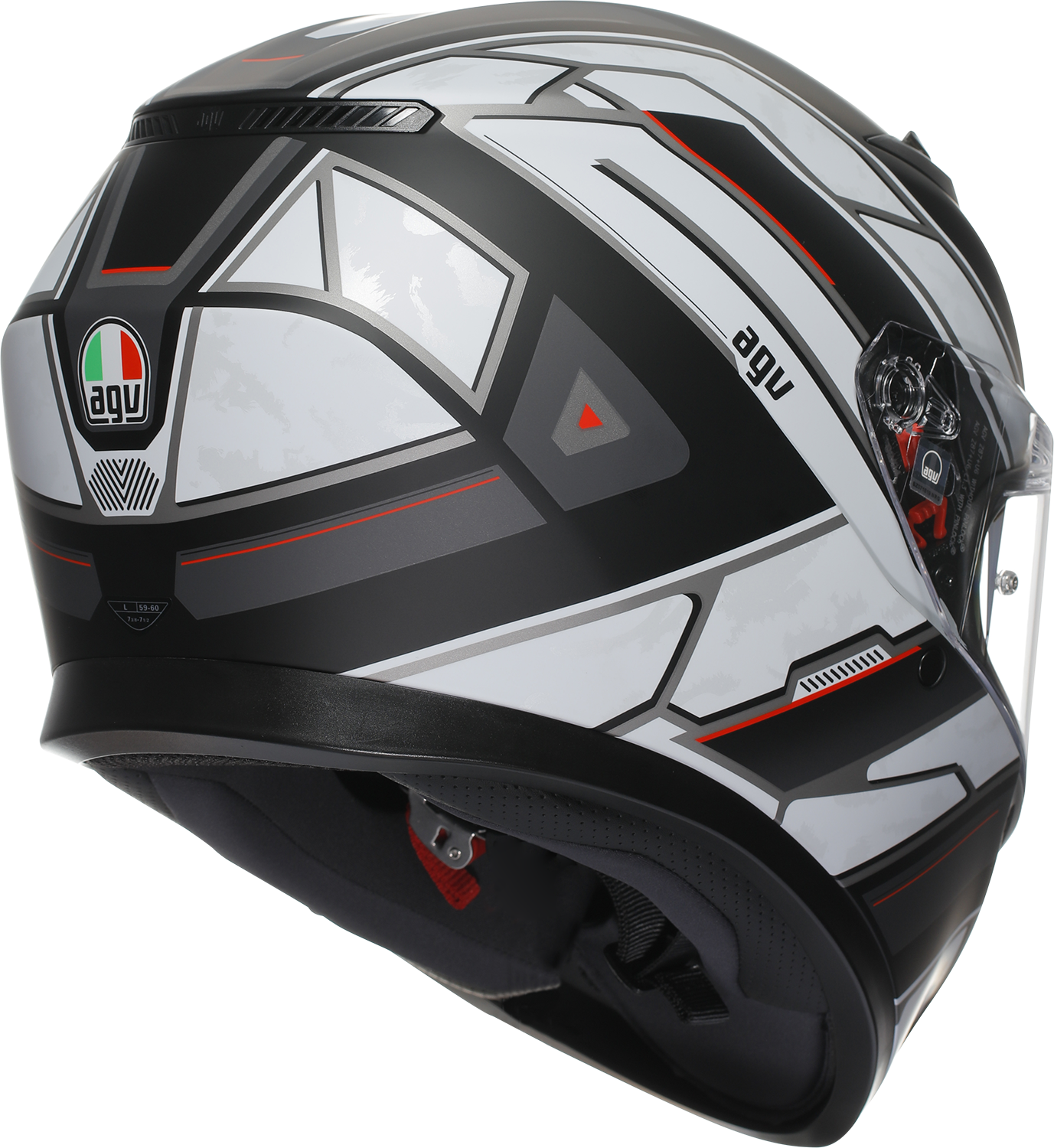 AGV K3 Helmet Rivia Matte Black/White Medium - High-Performance Motorcycle Protection