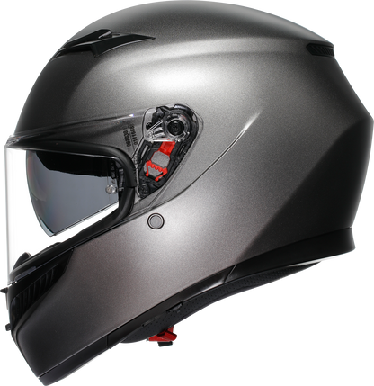 AGV K3 Mono Matte Luna Gray motorcycle helmet with Pinlock lens and advanced ventilation system, 2XL size.