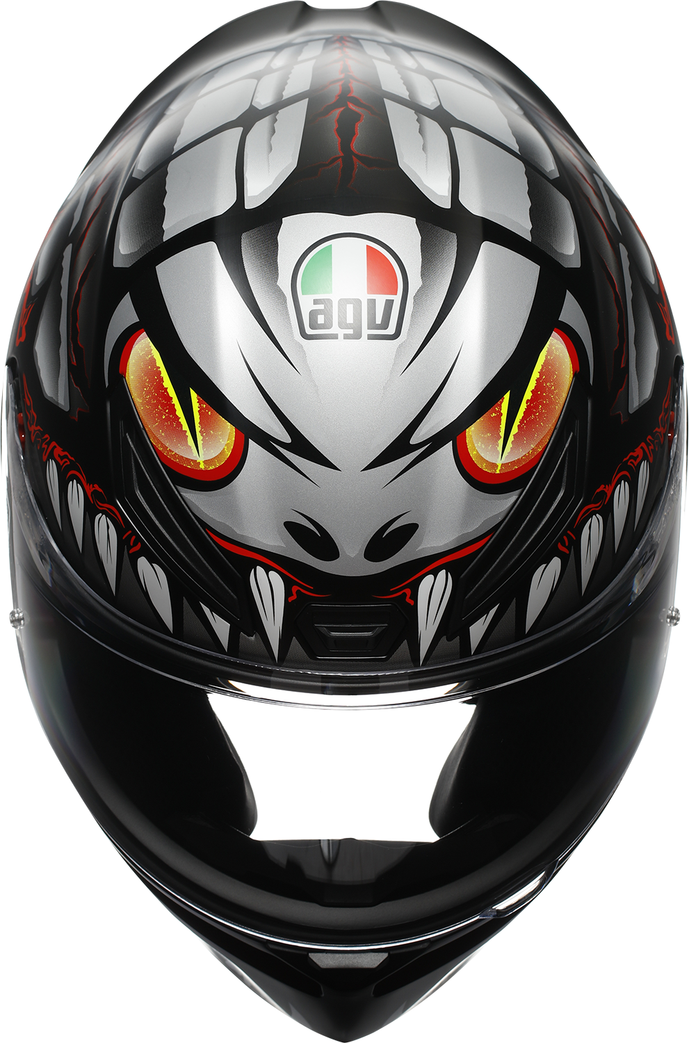 AGV K1 S Lyzard matte black, gray, and red motorcycle helmet in small size, featuring aerodynamic design and ventilation.
