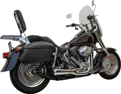 BASSANI XHAUST 1S6C 2-Into-1 Ripper exhaust system for Twin Cam Softails, showing polished stainless steel pipes and muffler.