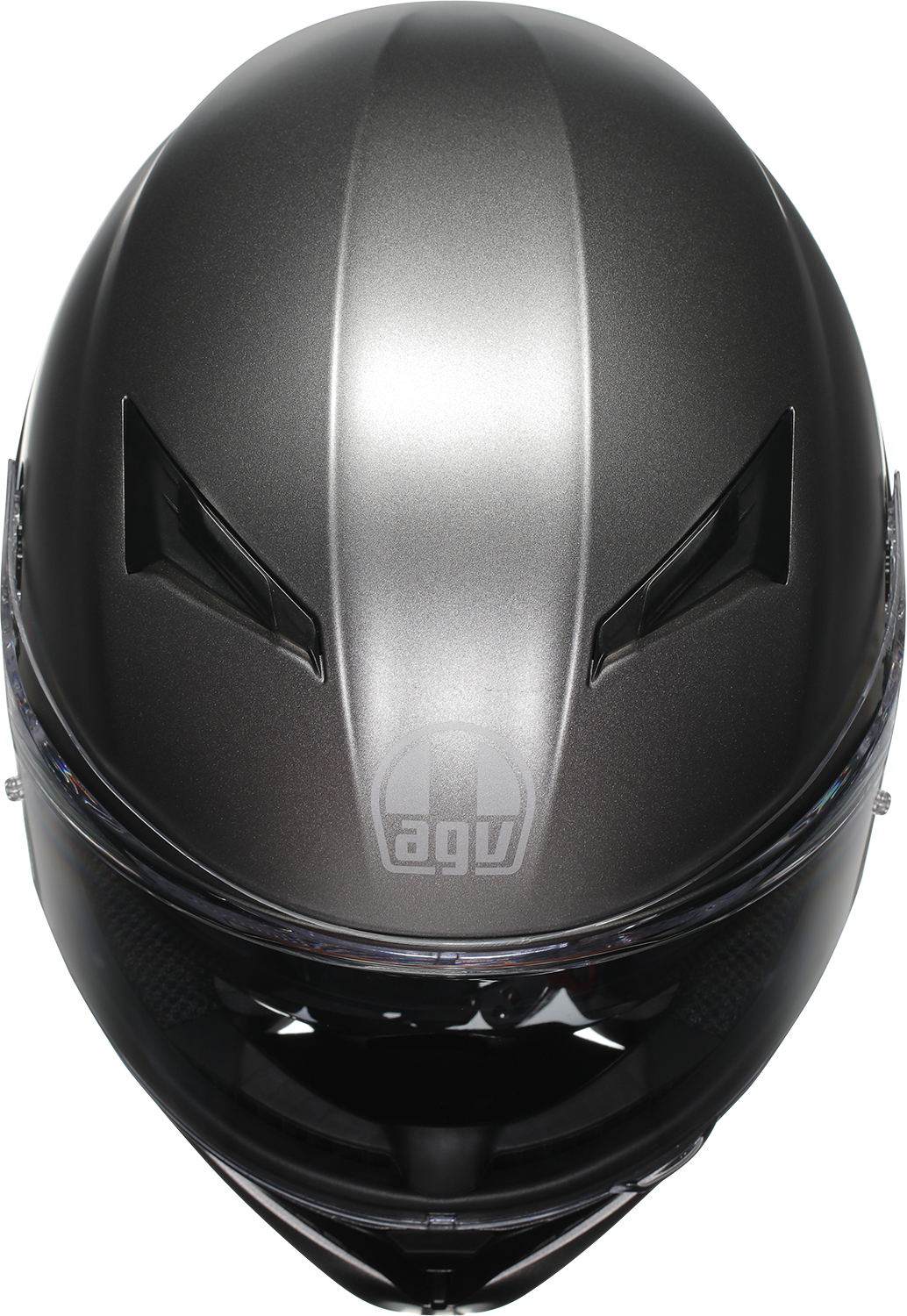 AGV K3 Mono Matte Luna Gray motorcycle helmet with Pinlock lens and advanced ventilation system, size 2XL, front view.