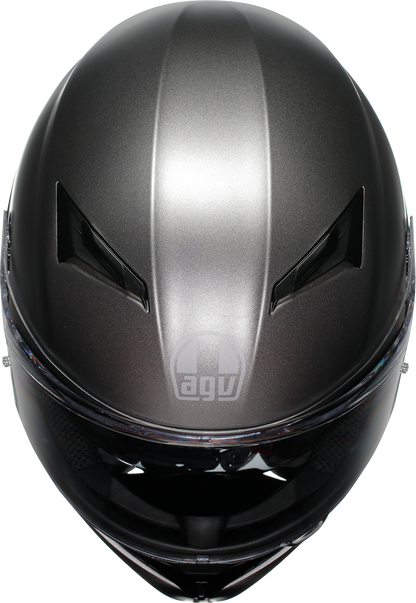 AGV K3 Mono Matte Luna Gray motorcycle helmet with Pinlock lens and advanced ventilation system, size 2XL, front view.