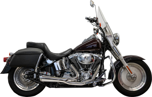 Bassani Xhaust 1S6C 2-Into-1 Ripper exhaust system for Twin Cam Softails, featuring polished metal pipes and dual exit tips.