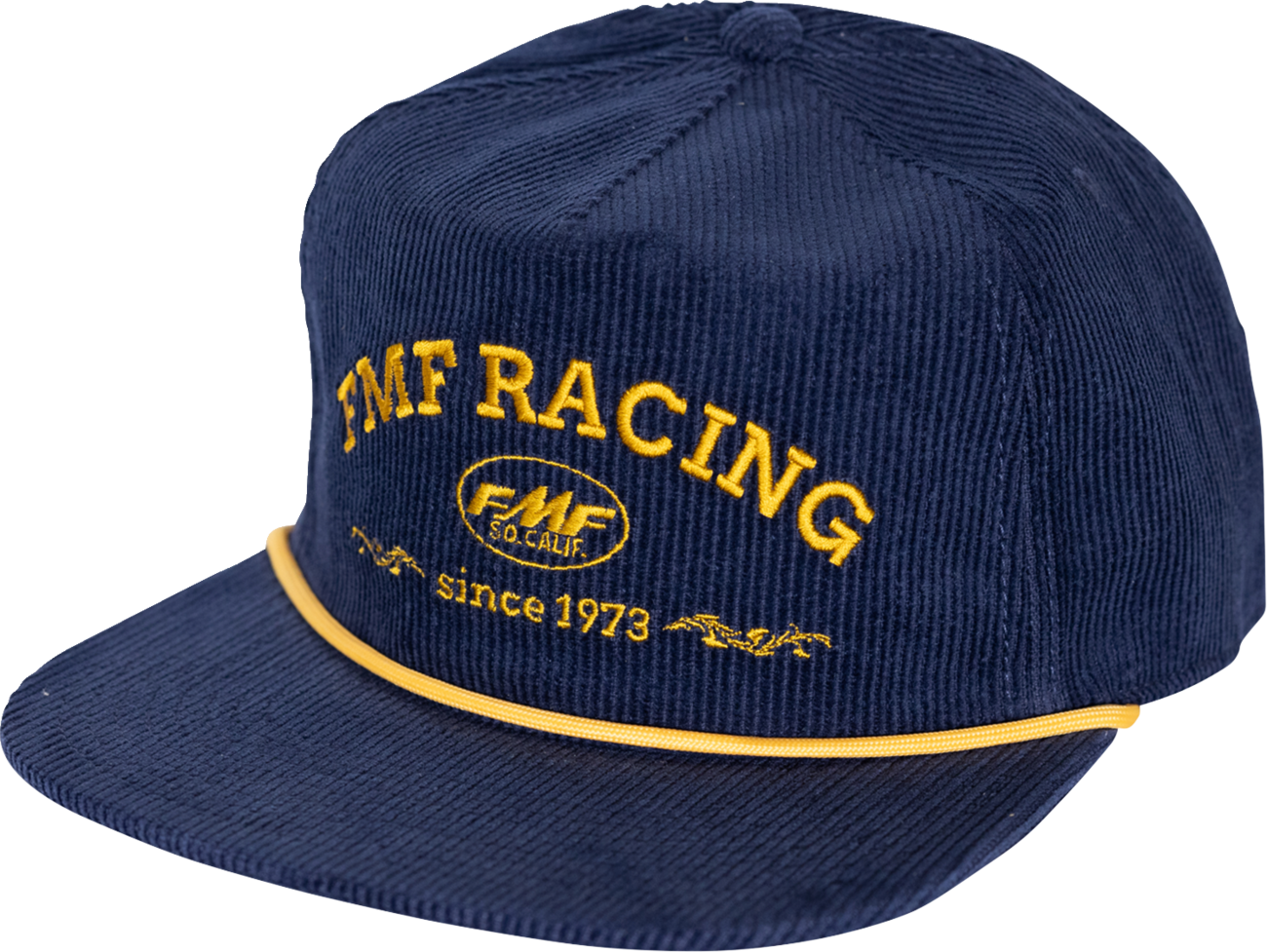 FMF Golden Age Navy corduroy hat with a structured brim and adjustable strap, stylish headwear for casual wear.