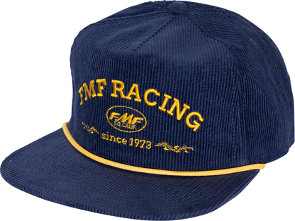 FMF Golden Age Navy corduroy hat with a structured brim and adjustable strap, stylish headwear for casual wear.