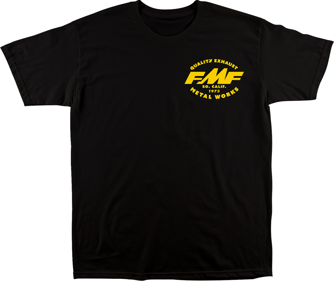 Black FMF The Shop T-Shirt in large size, featuring a front graphic design and comfortable cotton fabric.