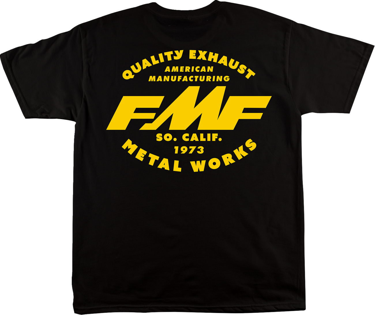 Black FMF The Shop T-Shirt in Large size, featuring the FMF logo and design on the front.