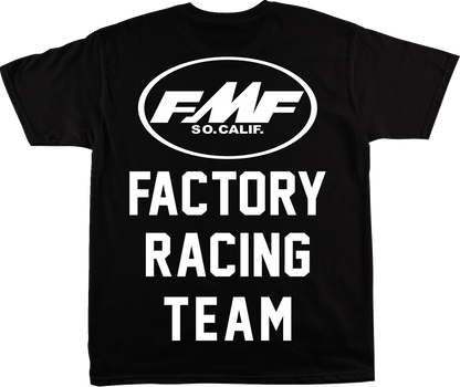 Black FMF Team T-Shirt in large size, featuring FMF branding and casual fit, shown on a plain background.