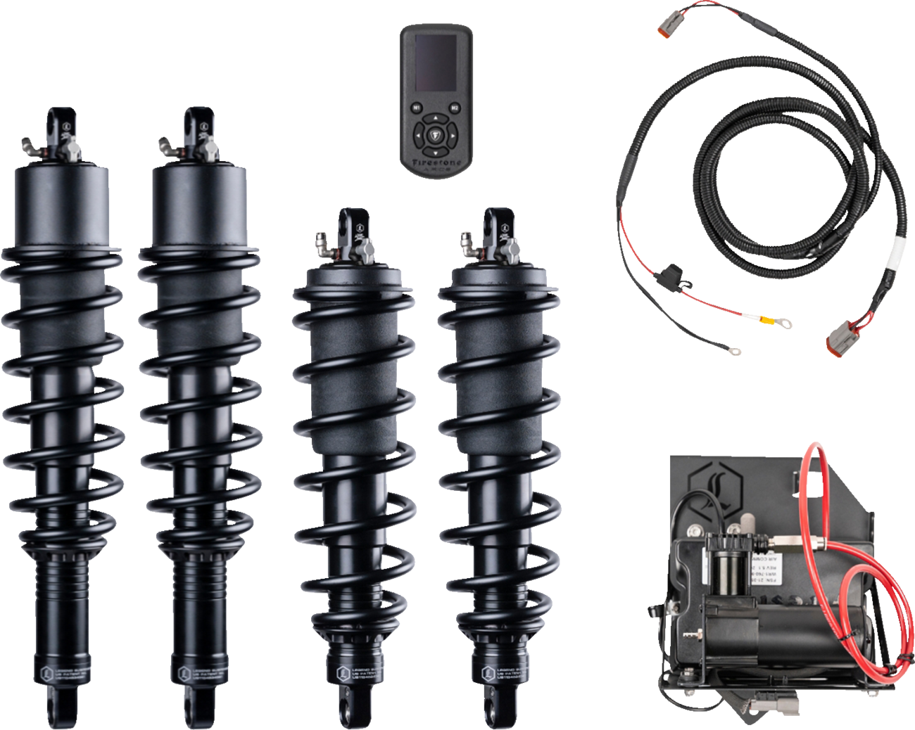 Legend Suspension Revo ATS adjustable air-assisted coil suspension kit for utility UTVs, part #1310-2378, showing assembled components.